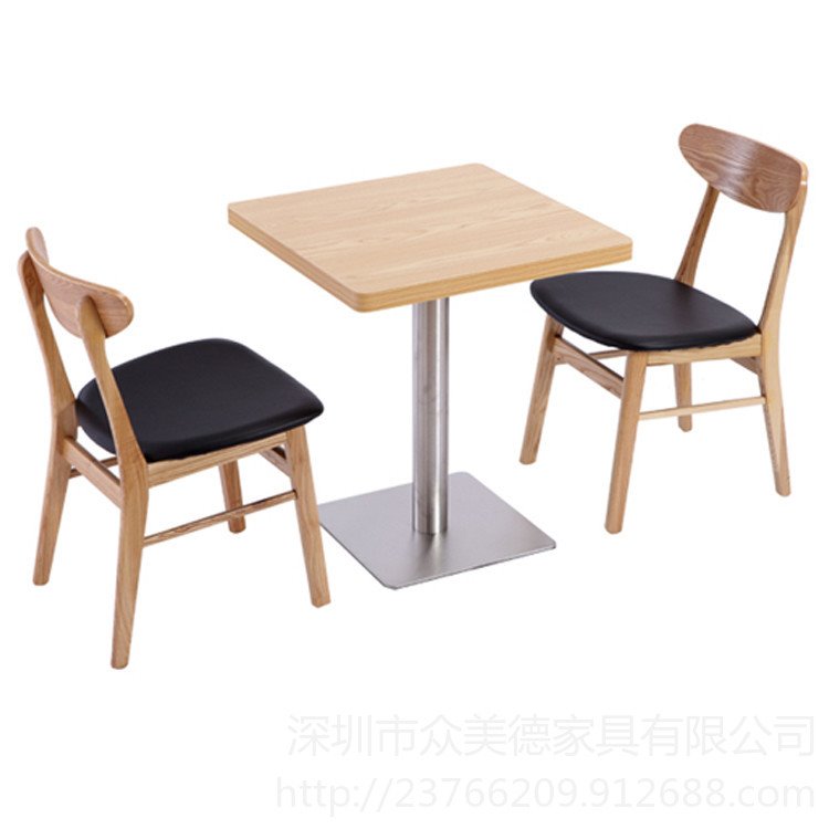 众美德生产快餐实木餐桌椅  HGZ-581餐厅餐桌餐椅 饭店餐桌餐椅批发