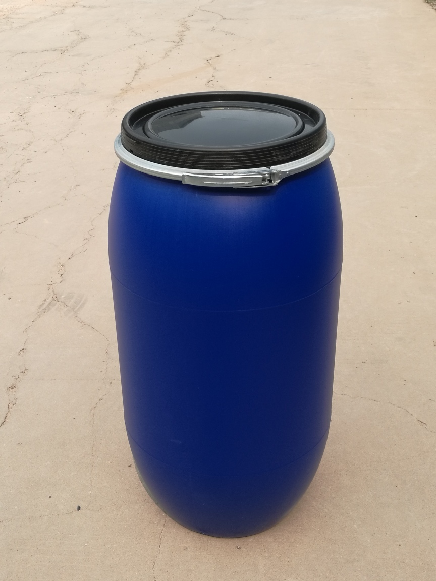 160升塑料桶蓝色160L法兰塑料桶包箍桶庆云新利塑业供应示例图1