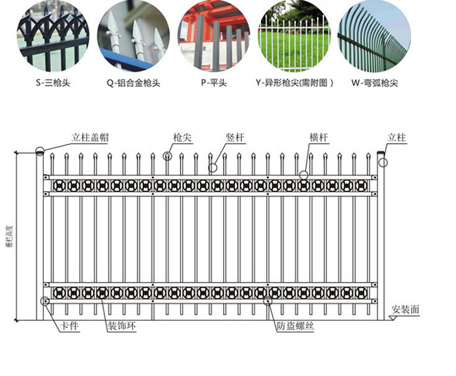 海口锌钢护栏定制 三亚学校金属围栏包施工 工地合金护栏价格示例图7