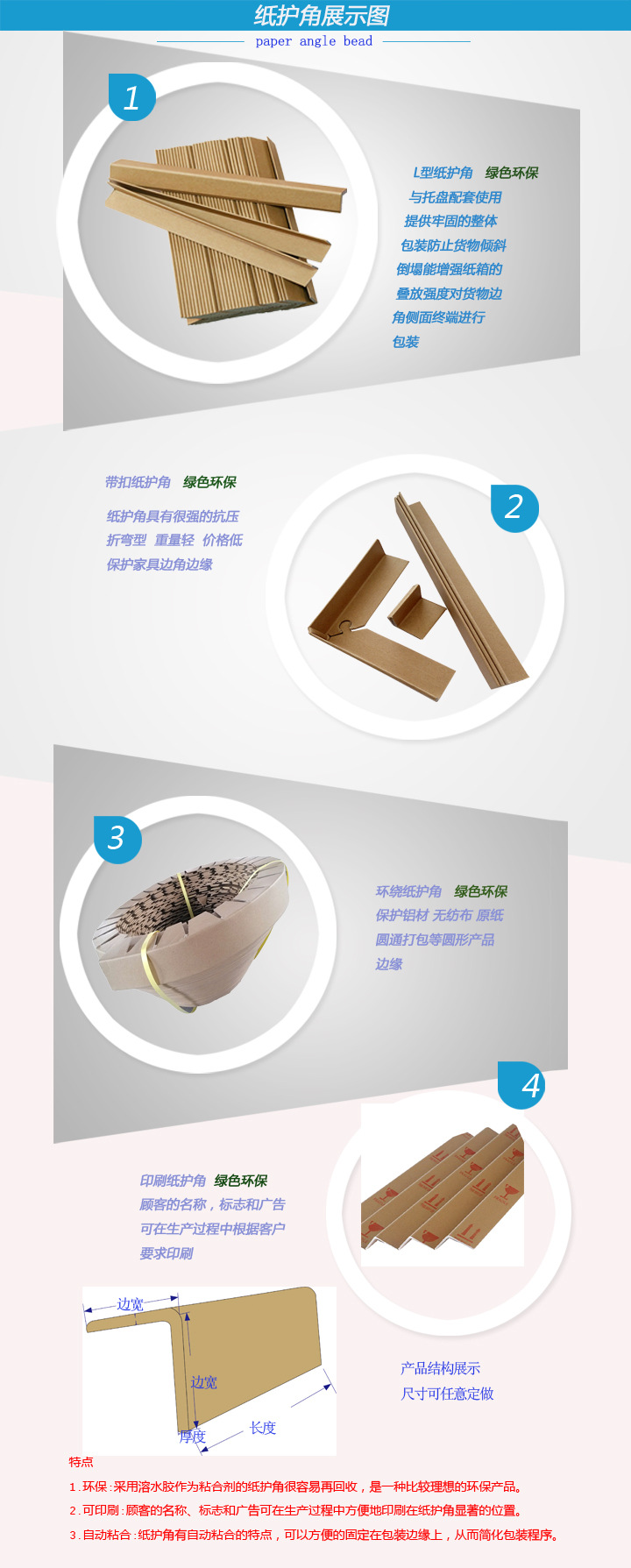 潍坊出售直角纸护角 玻璃U型纸护角 临朐县厂家定制示例图1