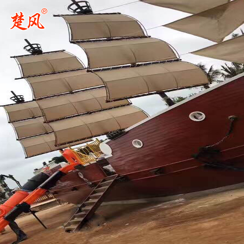 水上设施大型木船仿古船户外海盗船景观装饰船木帆船 儿童游乐船示例图2