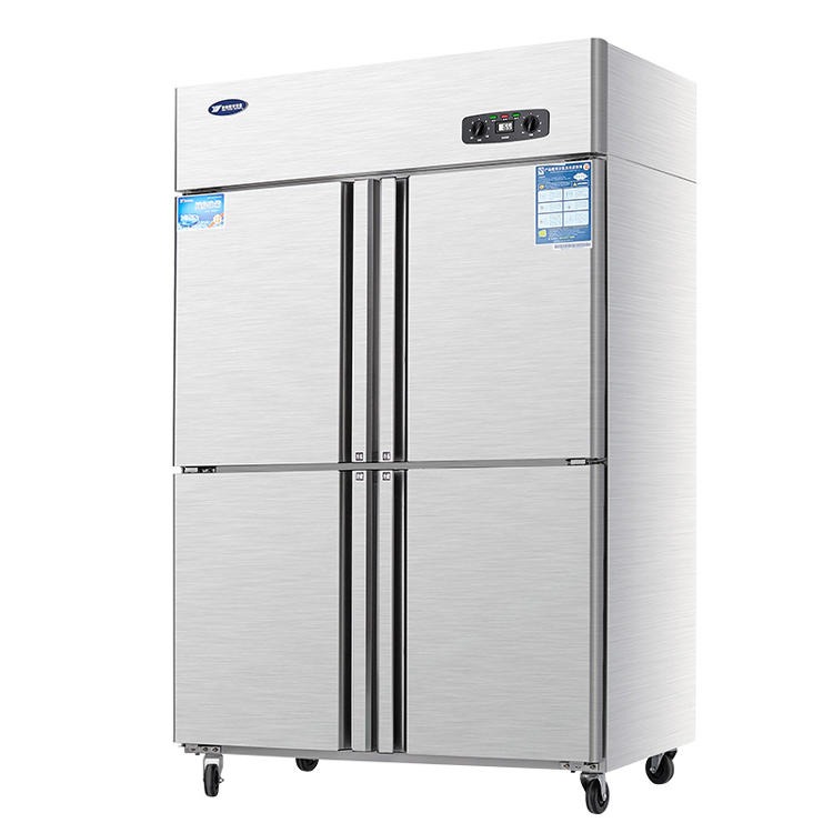 四门冰箱 银都商用立式双机双温冷柜  上海厨房设备厂供应 饭店双开门冰箱图片