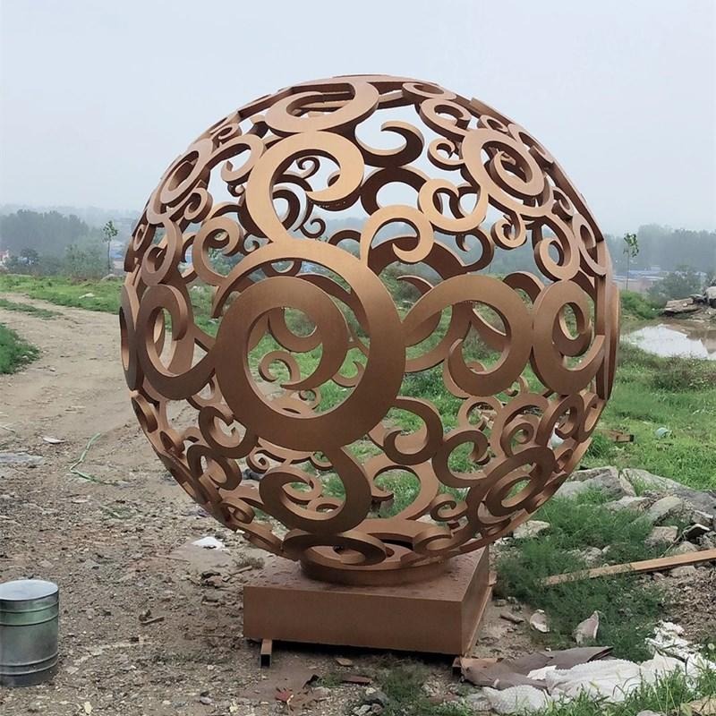 不锈钢圆球雕塑  金属发光球 户外大型圆球雕塑定做 厂家直销