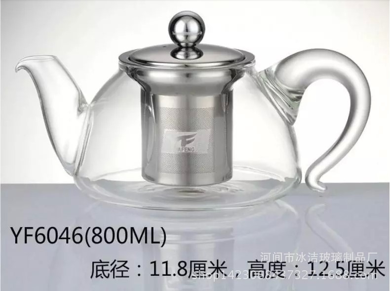 厂家供应大容量玻璃茶壶大把泡茶水壶耐高温加厚过滤茶具图片