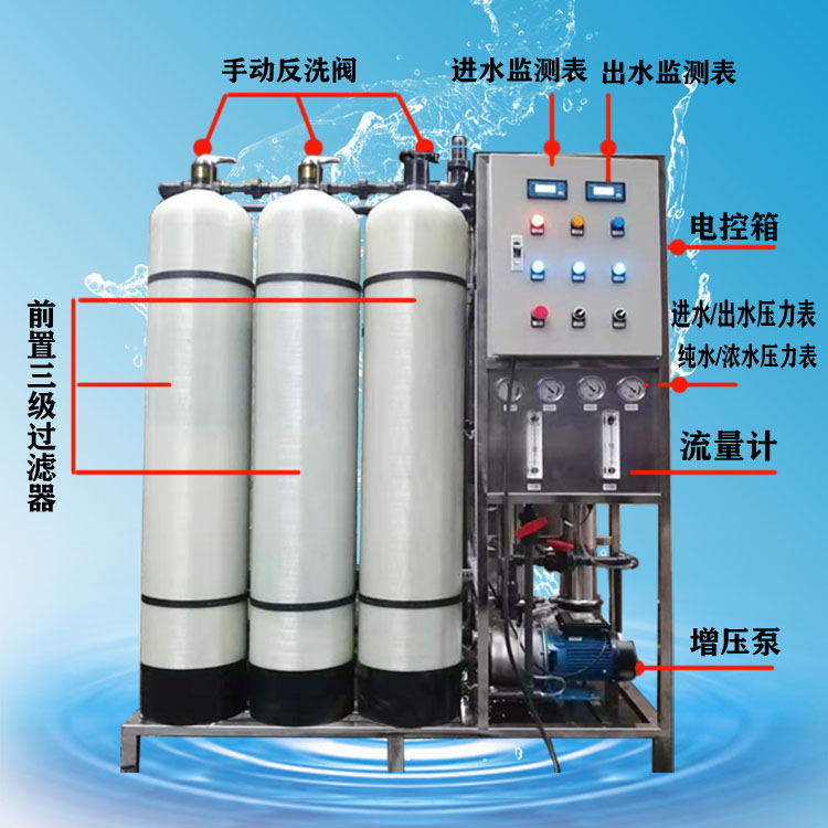 世韩SHRO-1T/H反渗透水处理 反渗透纯水机 直饮水设备 工业净水器  井水河水处理设备示例图15