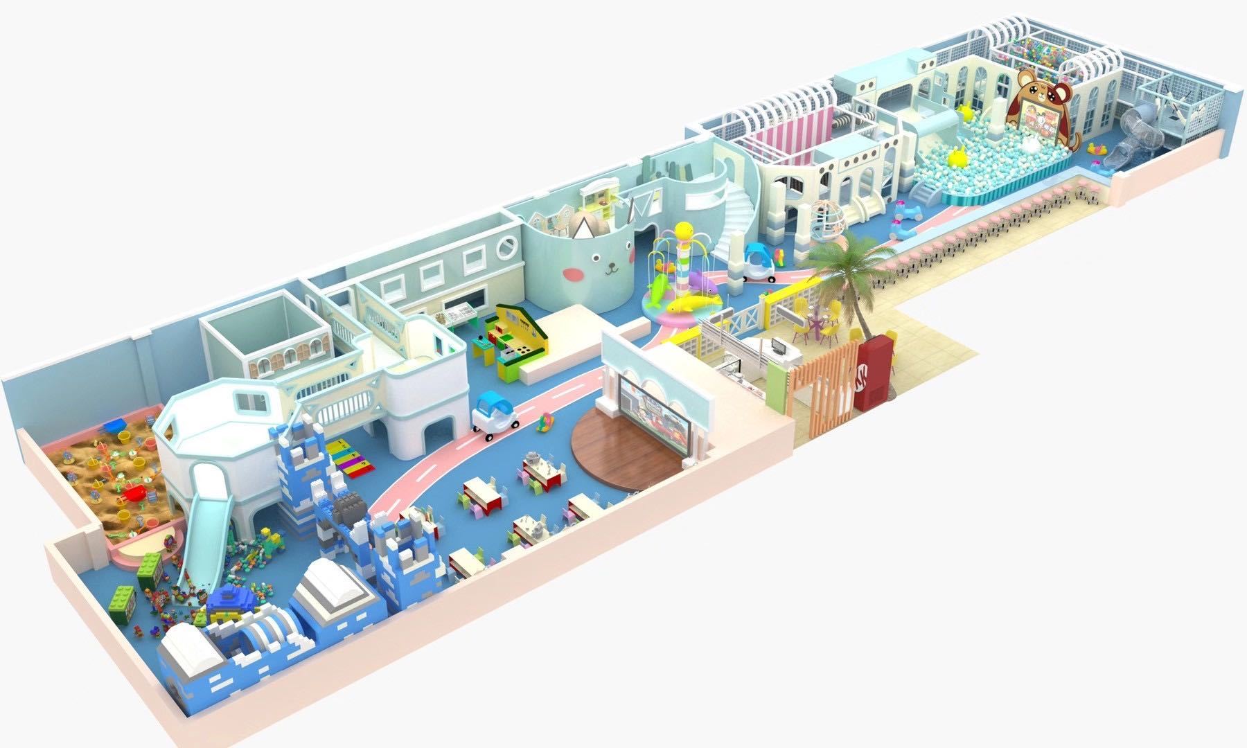 浙江大型室内游乐场游乐园设施滑梯海洋球玩具城堡攀城堡攀工厂报价