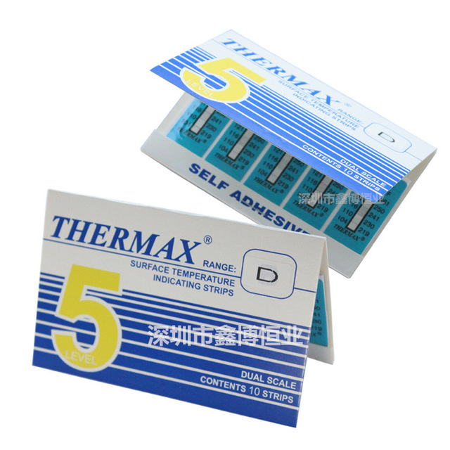 不可逆变色测温纸 5格D型 104-127度 英国THERMAX 英国TMC测温帖 温度变色感温纸 测温热敏试纸