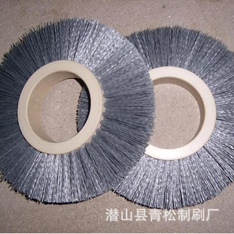 专业生产 杆平杜邦丝轮 缸体内壁去毛刺 无柄磨料丝轮 抛光刷示例图9