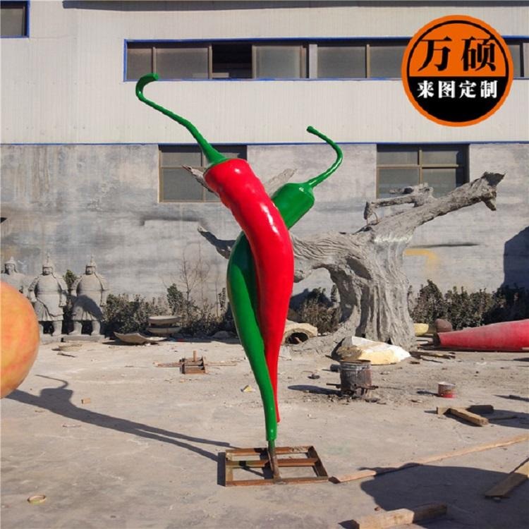玻璃钢蔬菜雕塑定制  红辣椒雕塑 农场基地庄园植物雕塑摆件 万硕