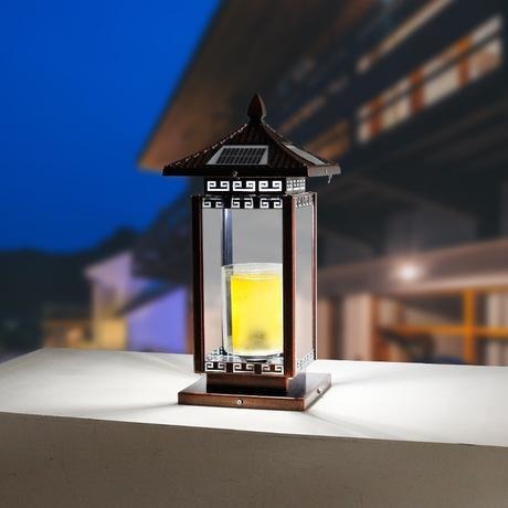 厂家批发 中国风太阳能围墙灯 LED防水别墅灯 中式花园工程灯