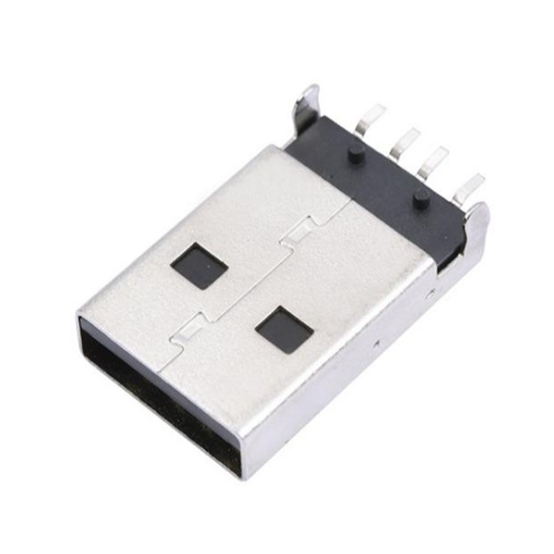 2.0贴板公头 板上型SMT AM USB 耐温 铁端子/铜针