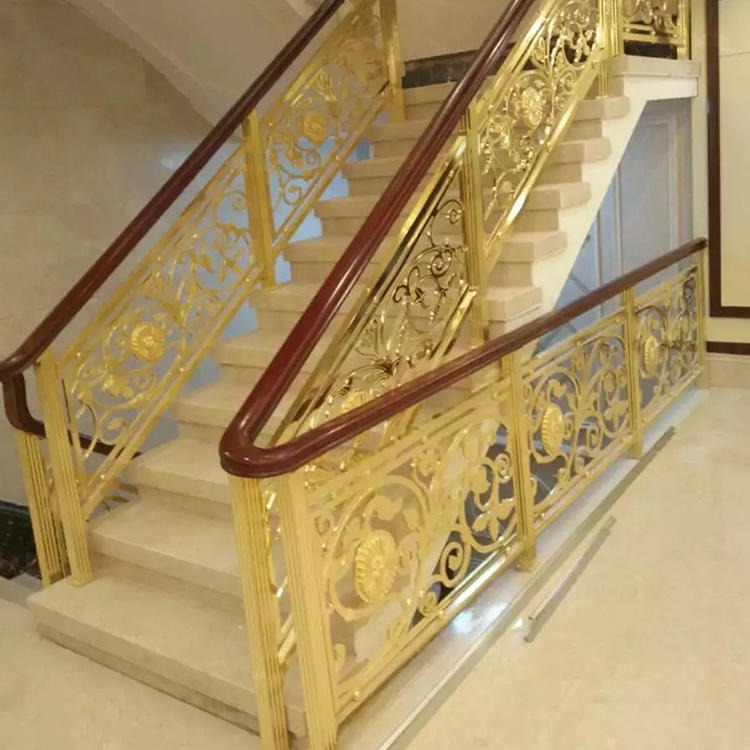 阳春铜楼梯厂家 大时代宾馆铜镀金扶手多款装饰