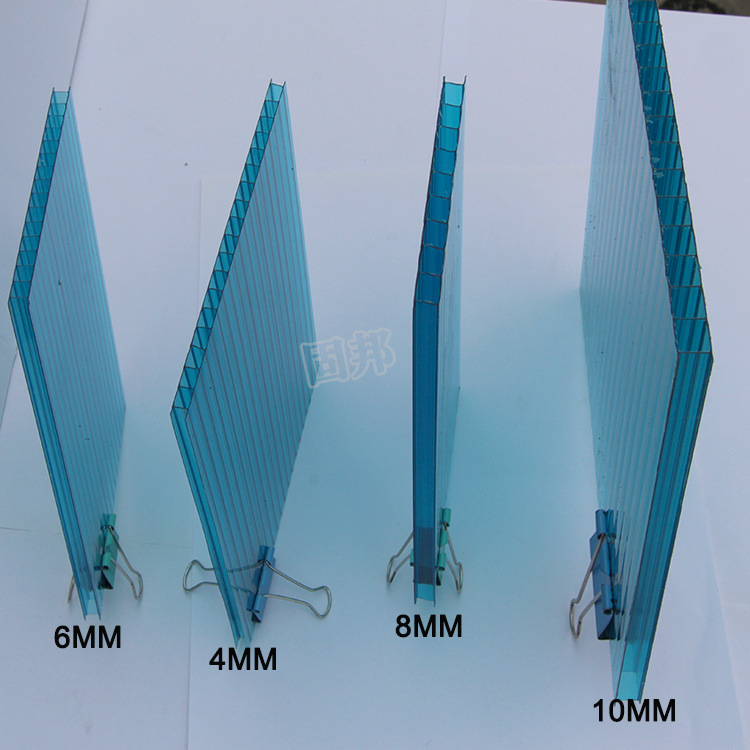 广东厂家直销PC阳光板雨棚车棚工程用板材透明双层阳光板批发示例图11