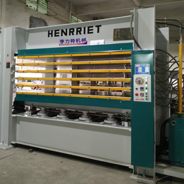 佛山亨力特专业生产木工贴面热压机 160吨5层电加热压机 自动胶合压机