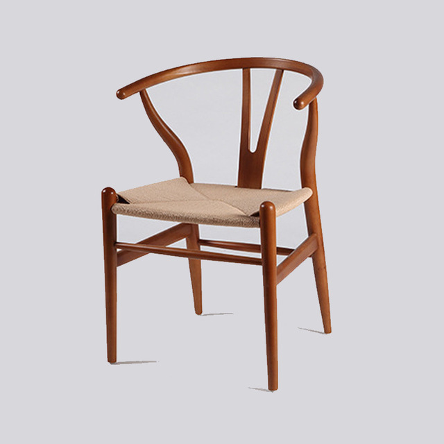 厂家批发北欧实木椅子SM-039咖啡厅休闲藤木椅子简欧风格叉骨椅圈椅子众美德