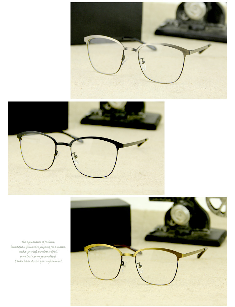 2016新款复古学院风文艺范椭圆框金属细腿框架眼镜平光眼镜906示例图10