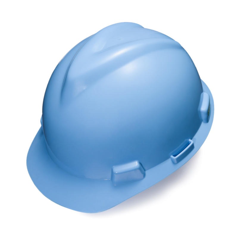 梅思安10146499湖蓝ABS标准型安全帽ABS帽壳一指键帽衬针织吸汗带C型下颏带-湖蓝