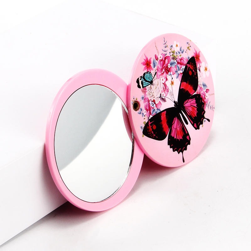旋转打开化妆镜便携随身卡通小镜子工厂定制塑料化妆镜圆形随身小镜子