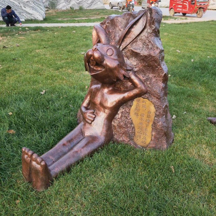 佰盛 龟兔赛跑雕塑 乌龟兔子赛跑雕塑 寓言故事雕塑