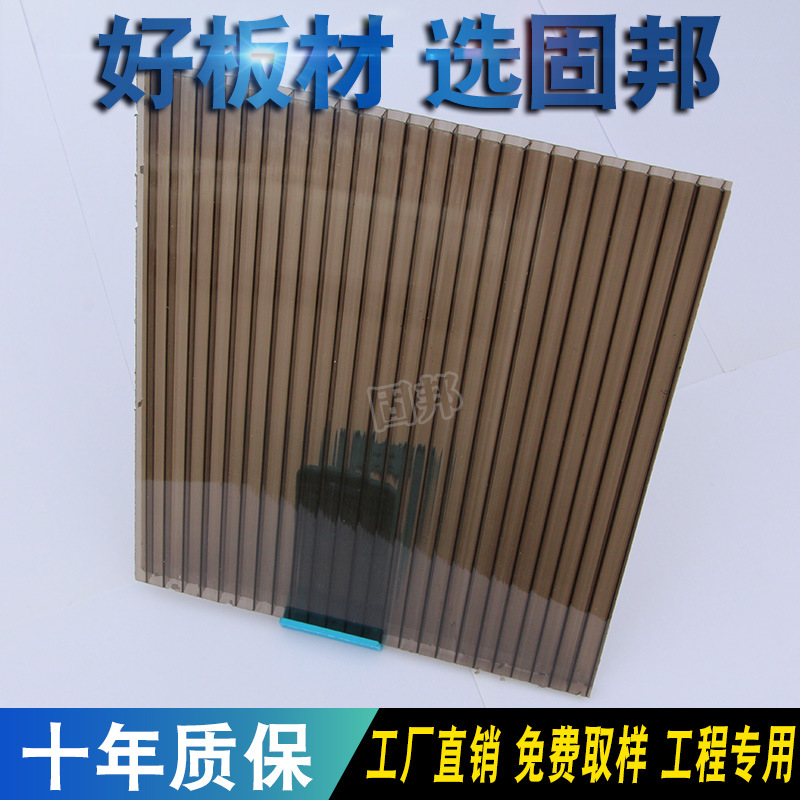 广州PC阳光板少钱一平茶色咖啡色阳光板厂家批发雨棚车棚遮阳板示例图2