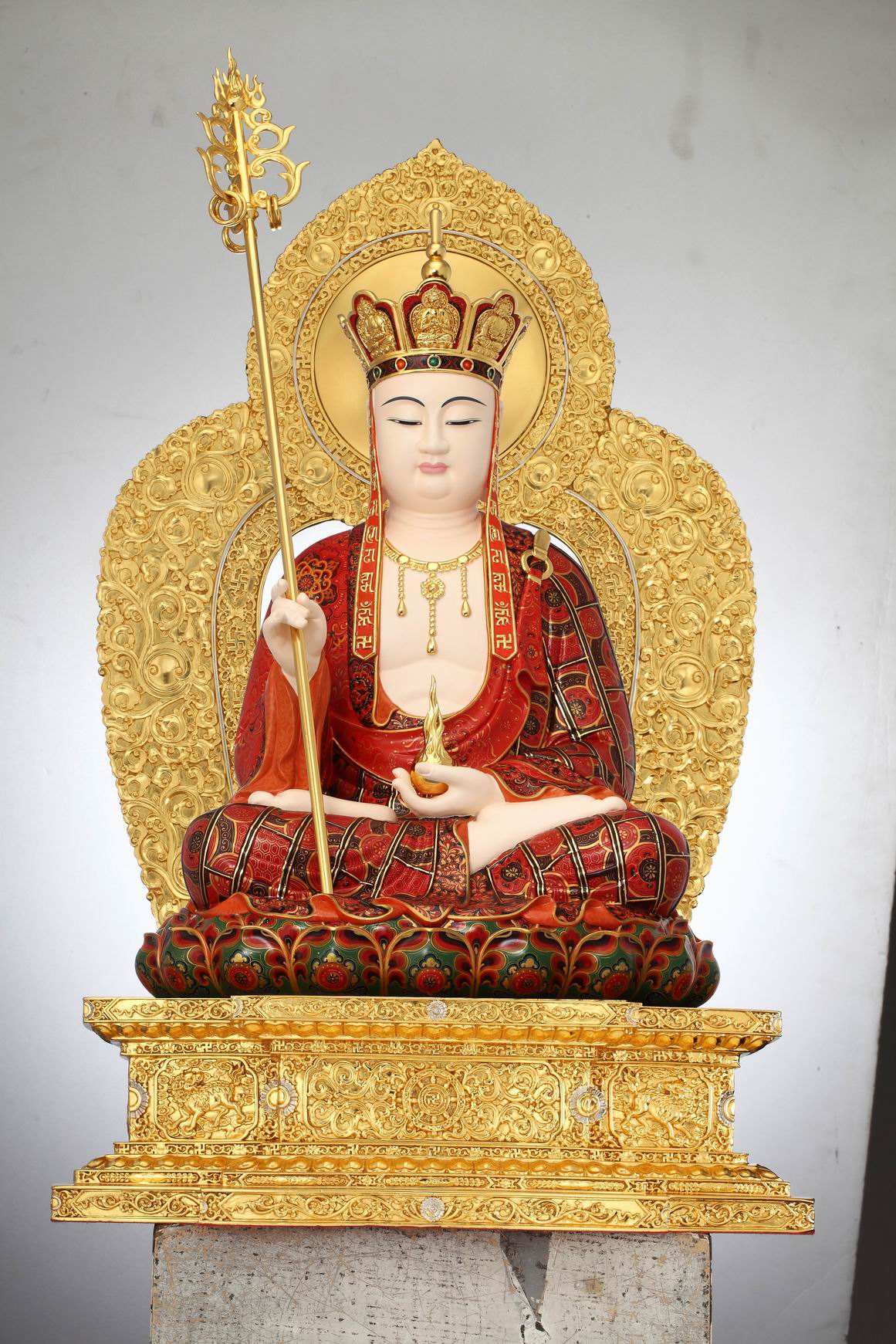 佛像 优质佛像厂家定做铜雕地藏王佛像 带背光地藏王佛像 树脂地藏王菩萨