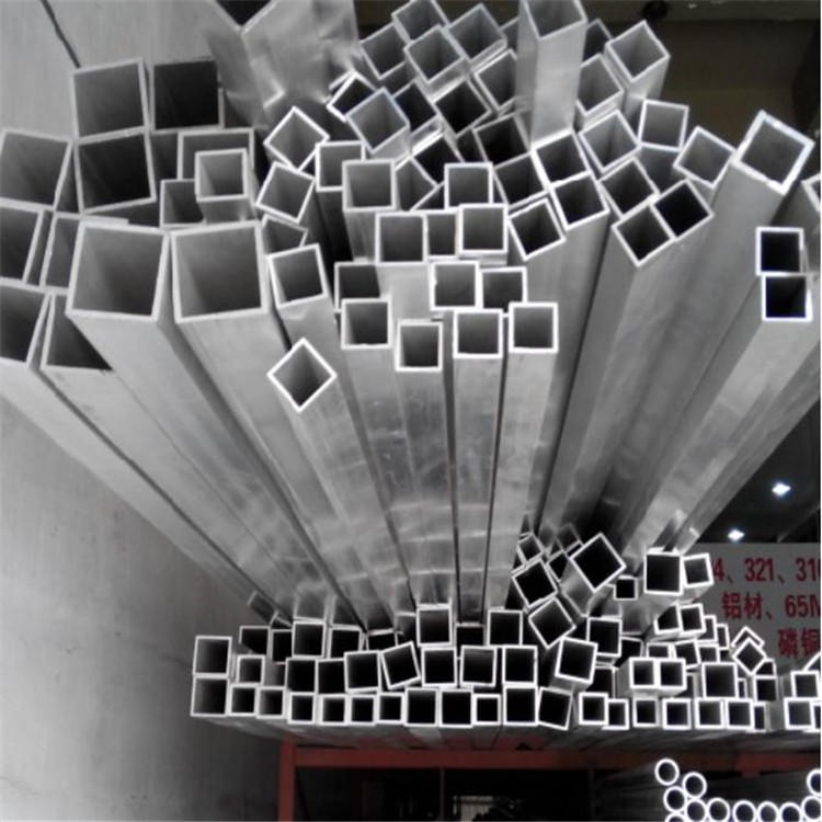 铝方管型材 6063国标铝合金方管 厚壁铝扁管 CNC数控打孔 切割定制加工图片