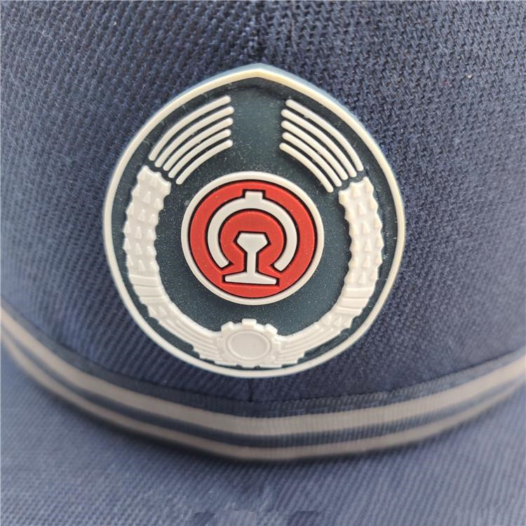 轻便型铁路安全帽蓝色带龙骨棉质安全帽