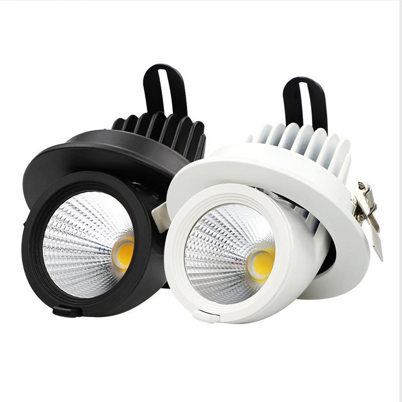 可调角度筒灯 cob象鼻灯 家用客厅筒灯 可调角度天花灯 商用嵌入式聚光灯图片