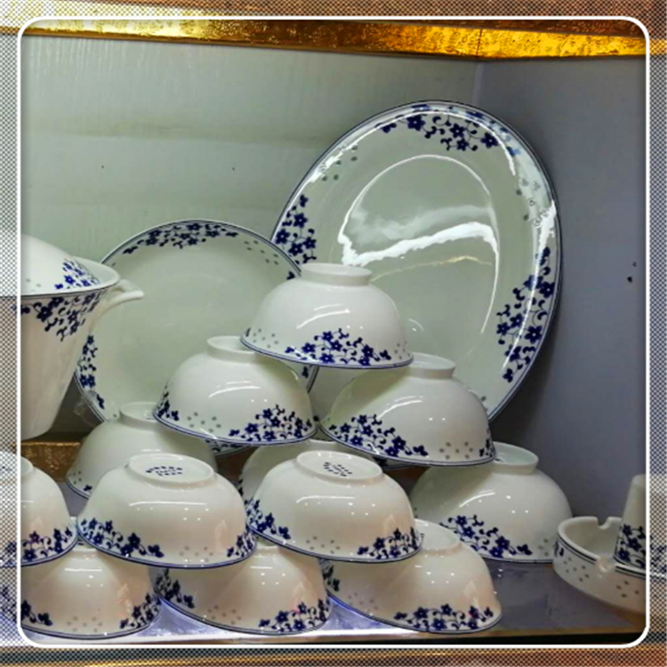 陶瓷碗家用吃饭 景德镇陶瓷餐具套装 56头碗碟套装