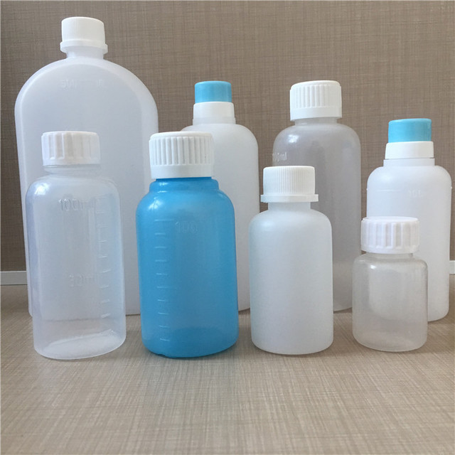 红星厂家定制透明装液体塑料瓶，药丸瓶颗粒瓶，医药样品瓶，刻度瓶，图片