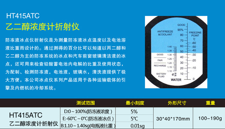 车用尿素溶液浓度计 尿素检验仪0-40示例图7