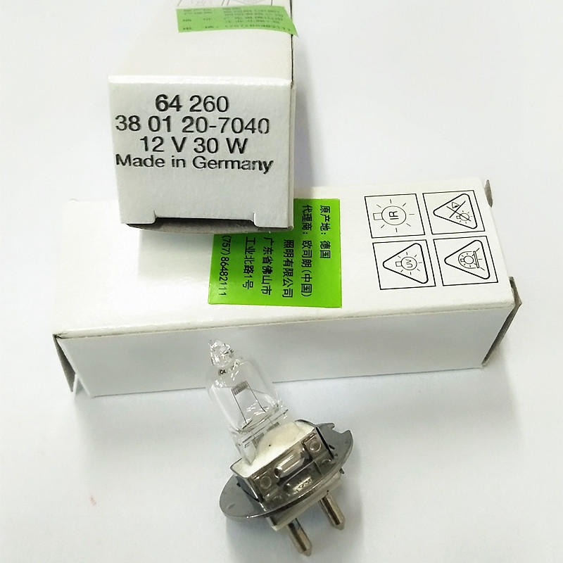Osram/欧司朗 64260 12V30W 显微镜裂隙灯泡 PG22灯脚 卤素灯泡 光学仪器灯泡图片