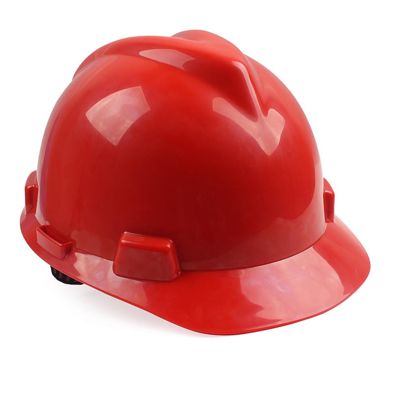 梅思安10146527红色ABS标准型安全帽ABS帽壳一指键帽衬PVC吸汗带国标D型下颏带-红