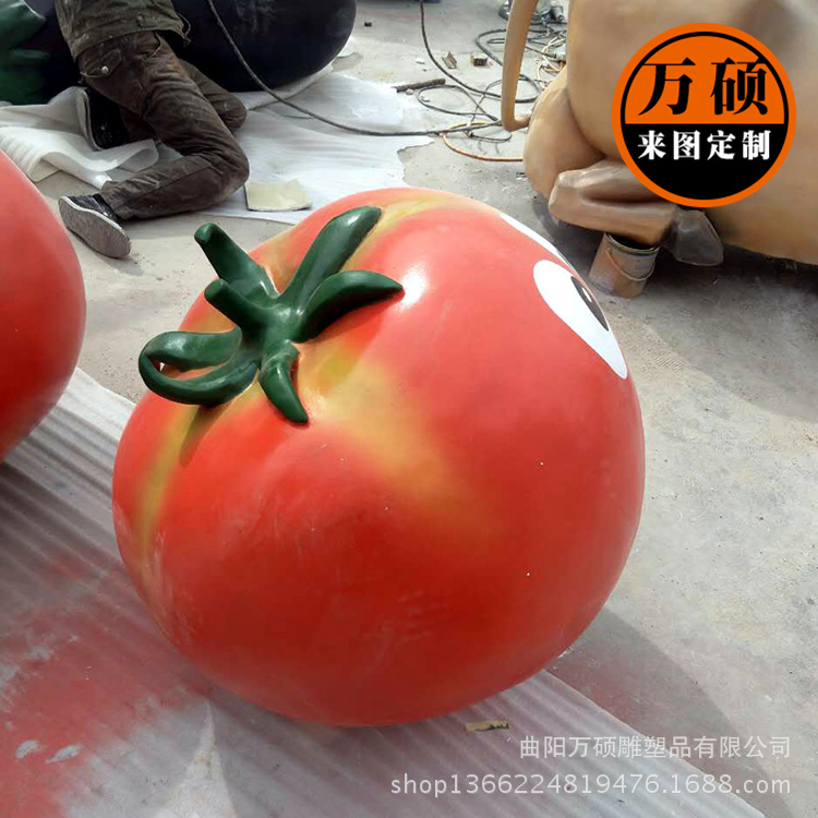 特价卡通西红柿玻璃钢雕塑 彩绘番茄动漫人雕塑 瓜果蔬菜主题雕塑示例图8