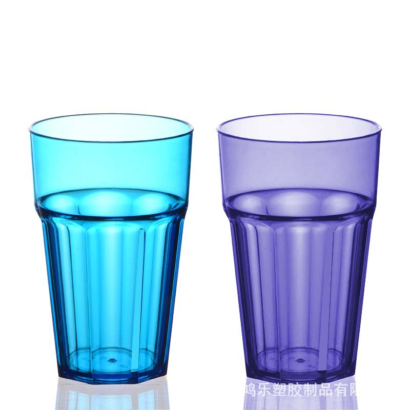 东莞厂家直销12安士八角塑料杯透明AS多边棱角杯塑料八角啤酒杯示例图15