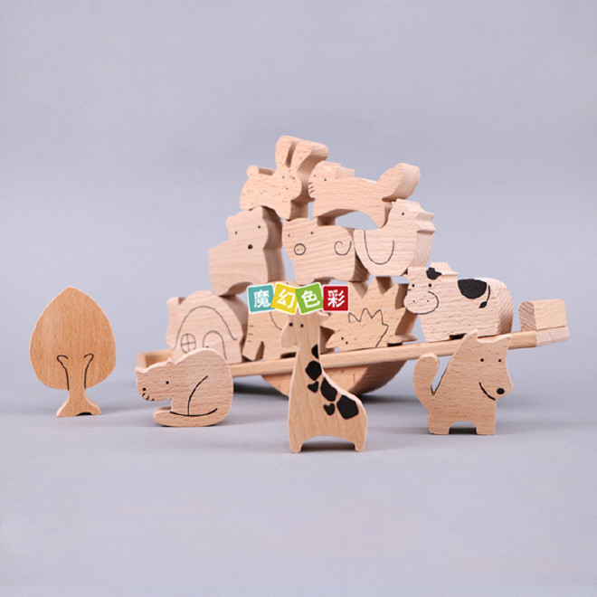 厂家直销 儿童益智玩具数学教具 木制平衡玩具 玩具天平堆搭积木示例图5