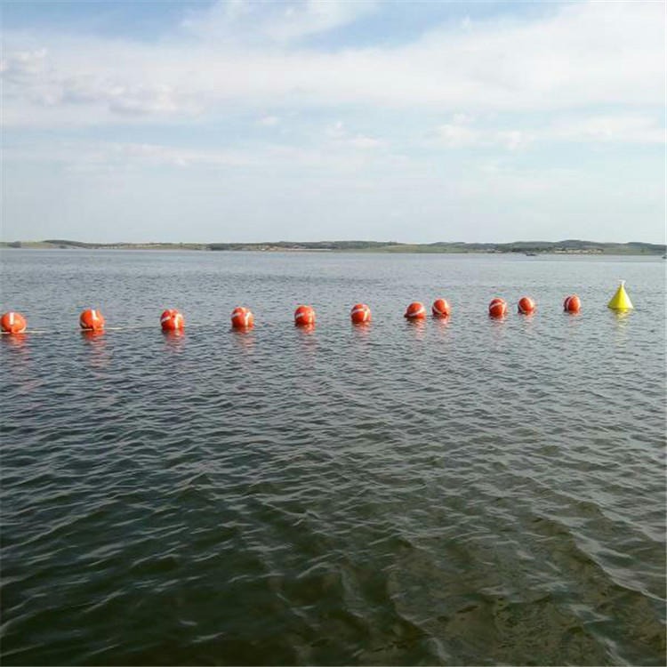 水库红一个黄一个警示标志浮球 30-50cm水源地浮球图片