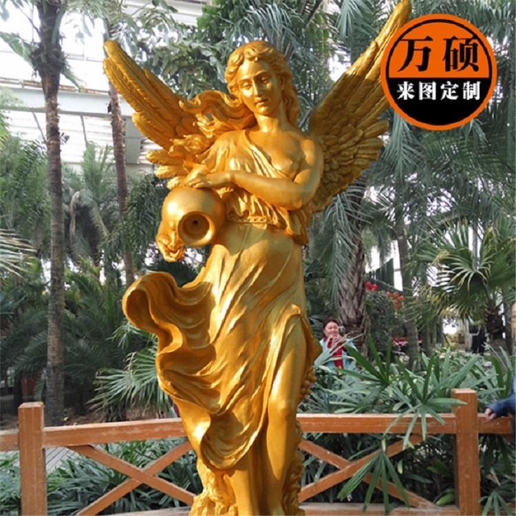 西方天使女神像 定做玻璃钢西方人物雕塑 欧式天使造型摆件  万硕图片
