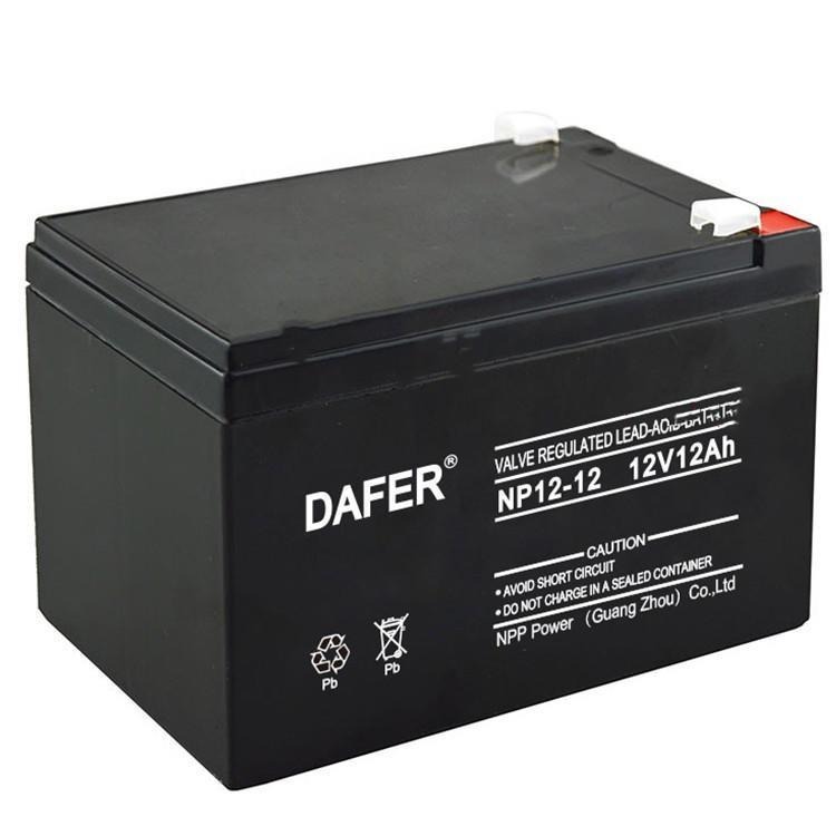DAFER蓄电池NP12-12德富力蓄电池12V12AH直流屏 UPS/EPS电源配套