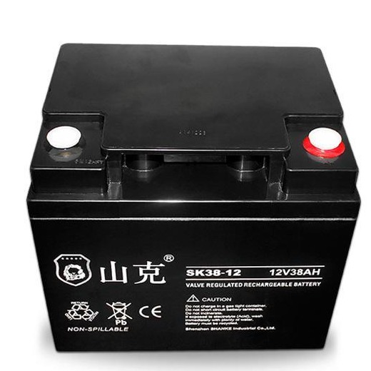 正品 山克蓄电池SK38-12 免维护铅酸电池12v38AH 电梯 EPS电源直流屏 数据中心UPS不间断电源