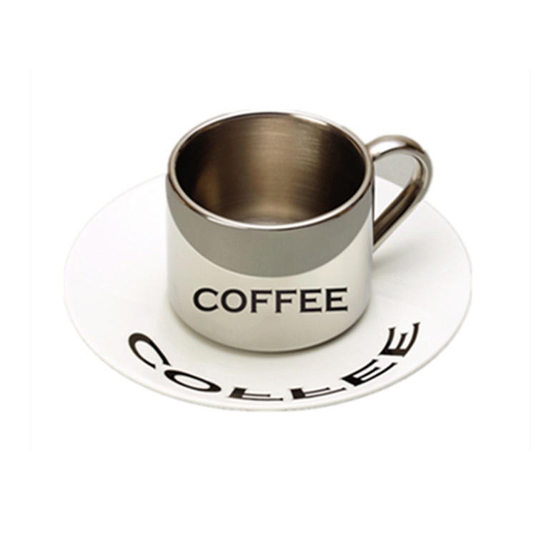 红素304不锈钢咖啡杯双层倒影杯套装 300件起订不单独零售图片
