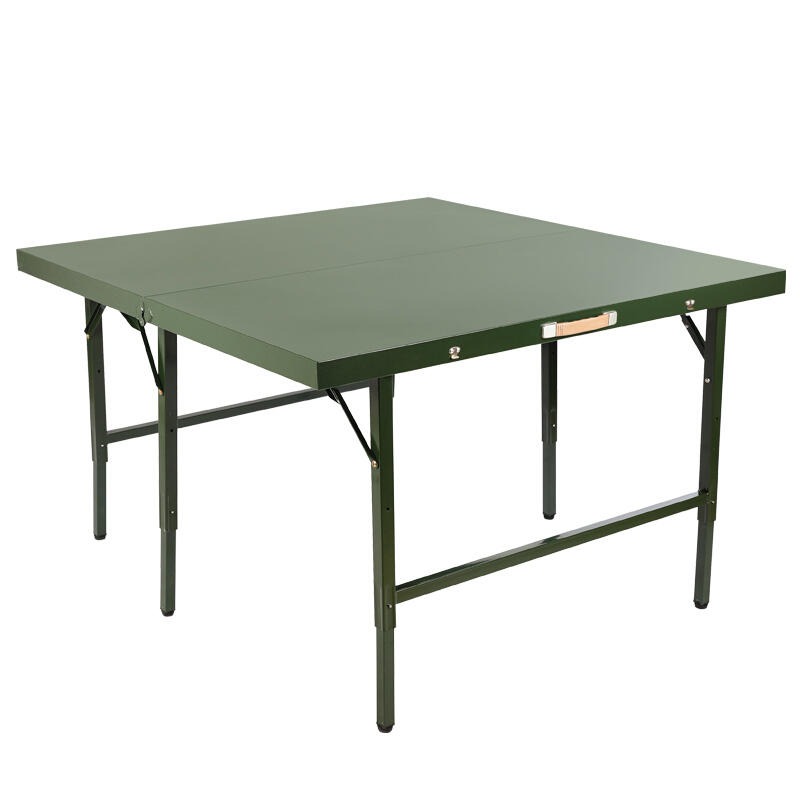 野外折叠桌钢制手提箱式餐桌多用折叠式指挥作业桌折叠式可升降野外餐桌图片