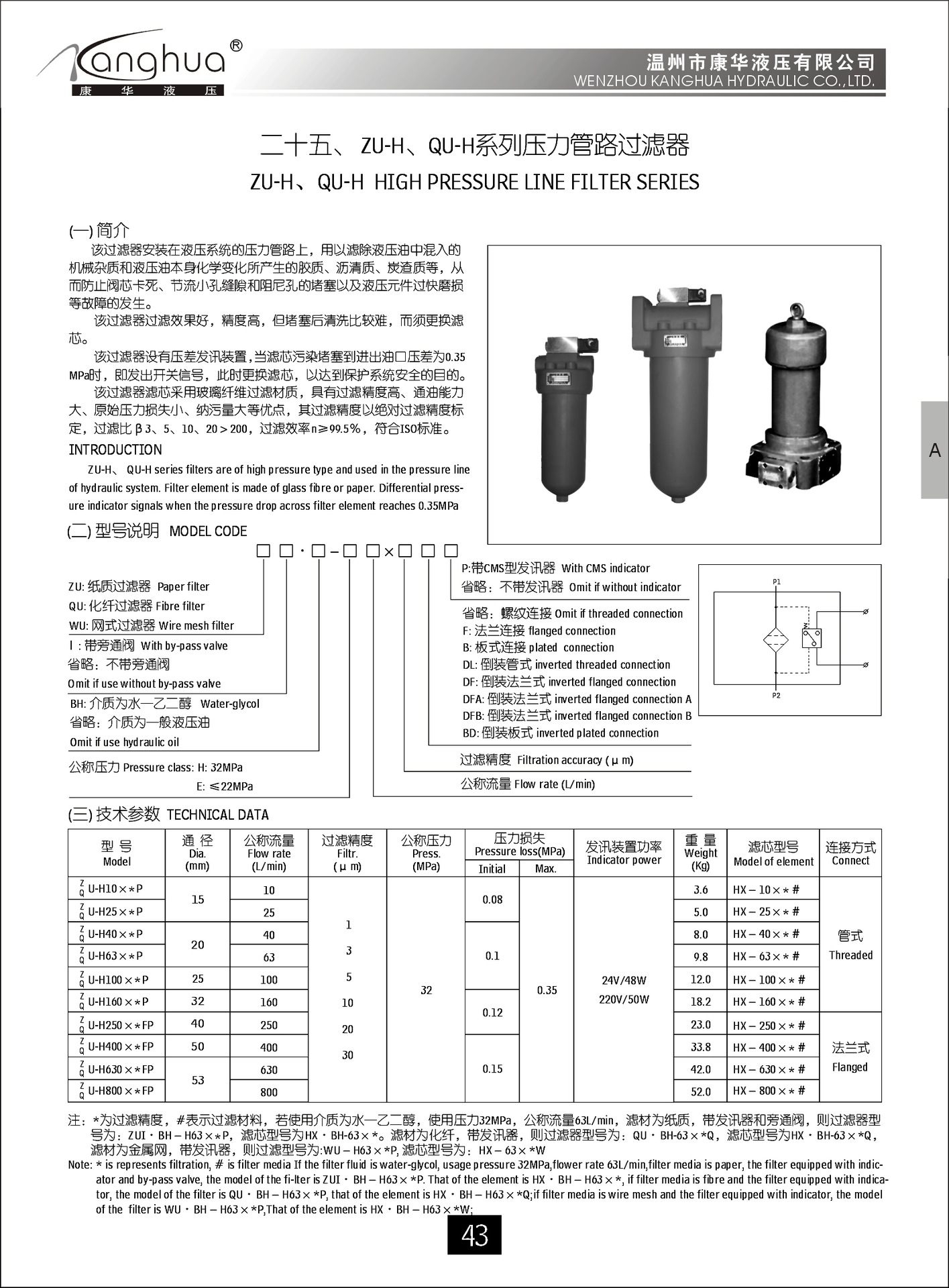 供应高压滤油器QU-H800*10 20 30FP，管路高压过滤器示例图1