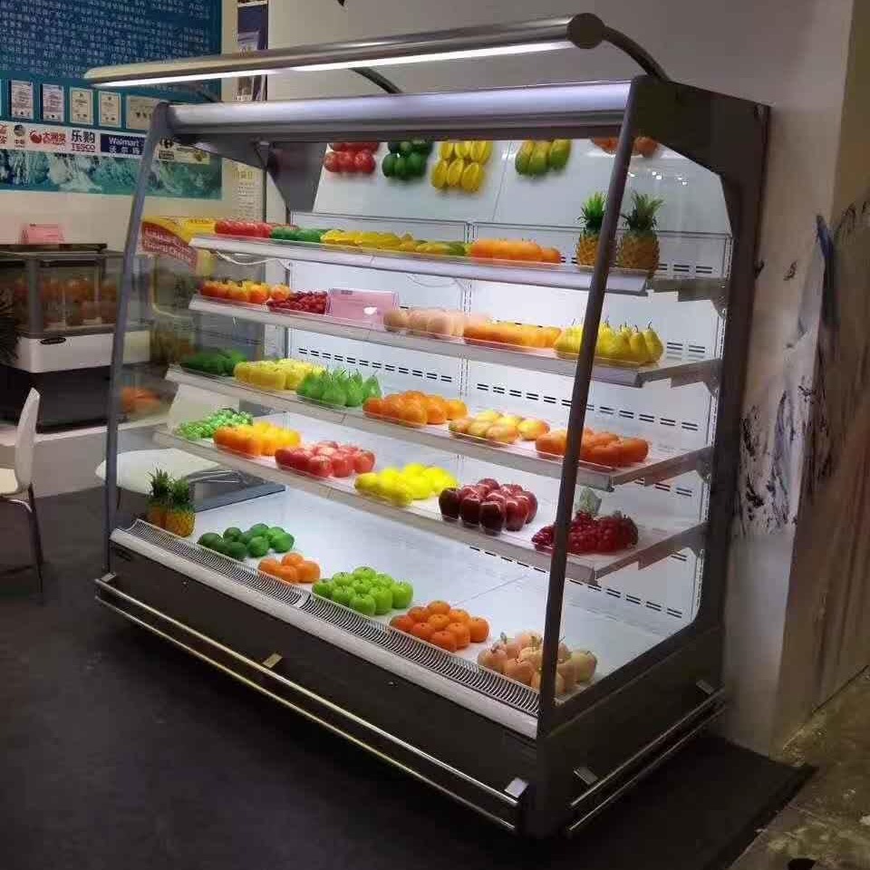 东营风幕柜  水果保鲜柜 超市饮料柜 水果蔬菜保鲜冷藏柜图片