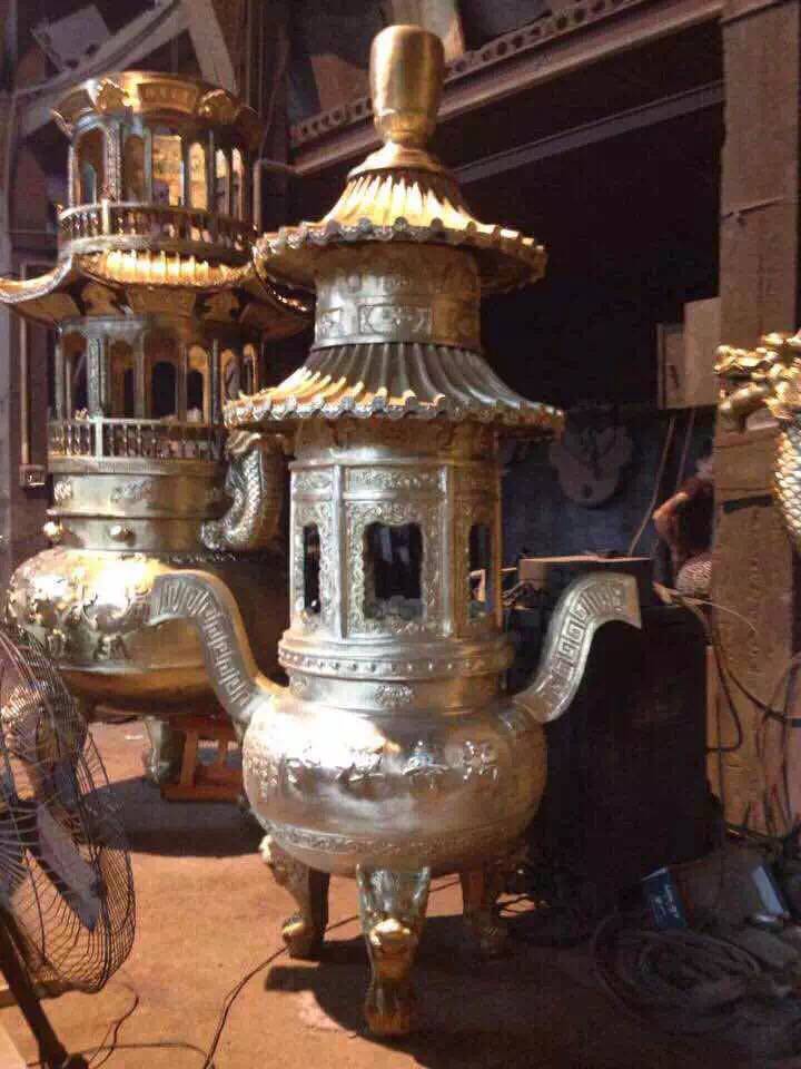 香炉 本厂专业铸造铸铜圆形六龙柱香炉 仿古圆形宝鼎香炉 圆形六龙柱香炉