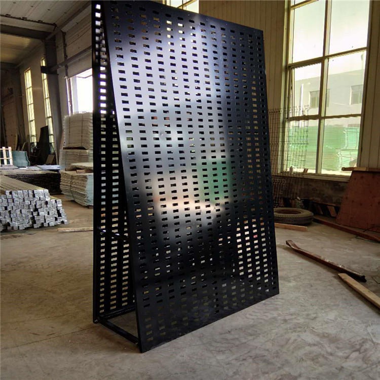 昆明双面展示架  黑色瓷砖样品展示架  600陶瓷展示架展板   迅鹰方孔冲孔板图片