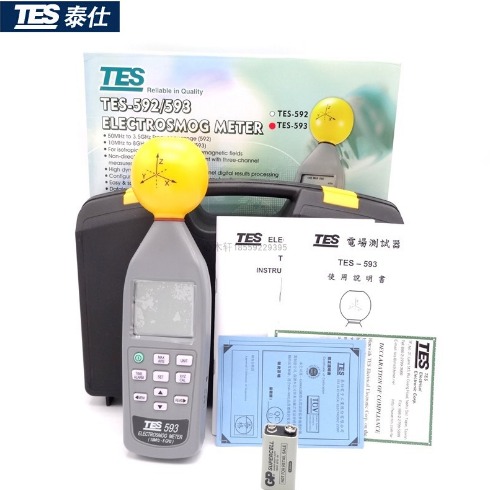台湾泰仕TES593高频电磁 检测仪 TES 593电磁波 检测仪