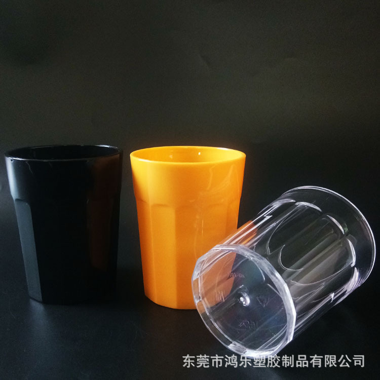 东莞厂家直销9安士茶色八角塑料杯多边棱角杯PC不碎杯杯身可印刷示例图3