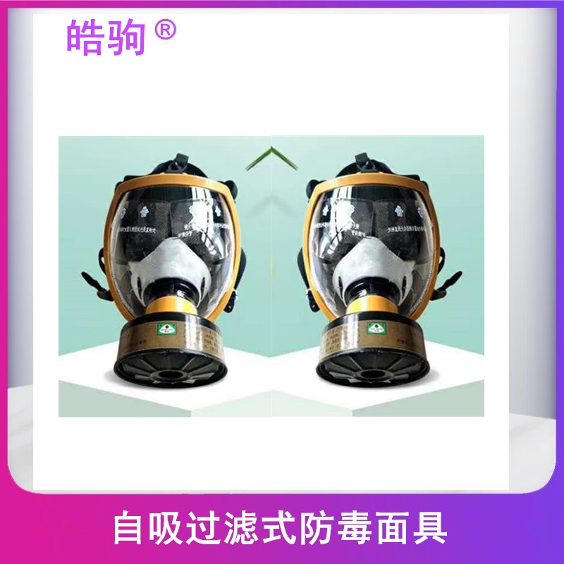 皓驹  HJF05  工业用防毒面具 便携式全面型过滤式呼吸防护器 GB2890-2009   防毒气全面罩