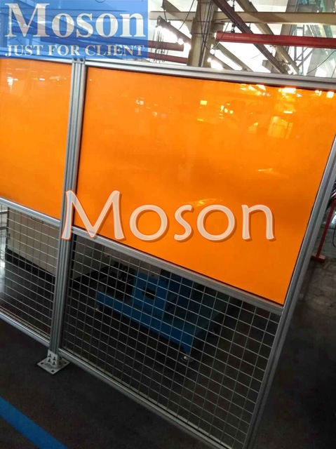 Moson品牌 焊接防护围栏 机器人防护围栏 焊接工作站围挡 阻燃 抗弧光